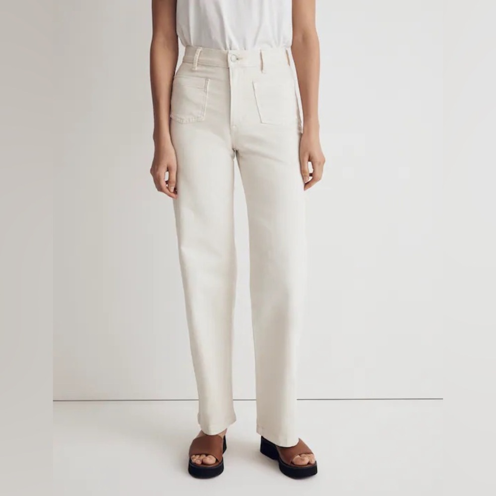 Madewell NWT Perfect Vintage Wide Leg Jeans Size 31 Vintage Canvas Patch Pockets
